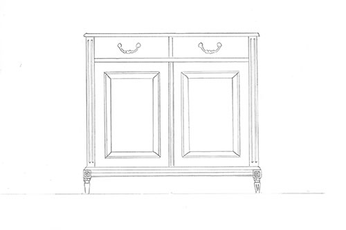 ritning sideboard